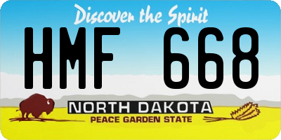 ND license plate HMF668