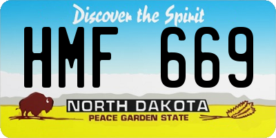 ND license plate HMF669