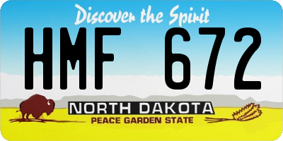 ND license plate HMF672