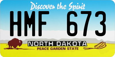 ND license plate HMF673