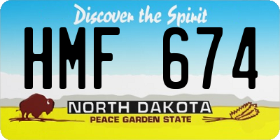 ND license plate HMF674