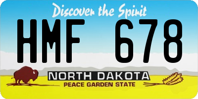 ND license plate HMF678