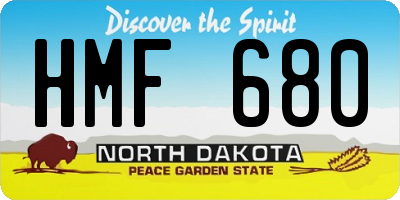 ND license plate HMF680