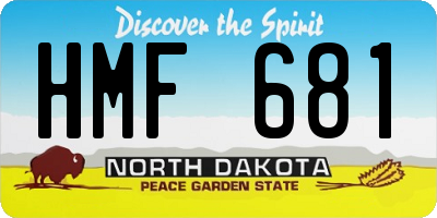 ND license plate HMF681