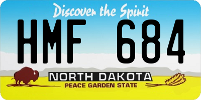 ND license plate HMF684