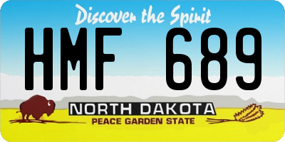 ND license plate HMF689