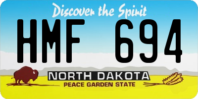 ND license plate HMF694