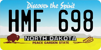 ND license plate HMF698