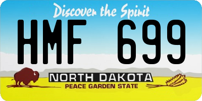 ND license plate HMF699