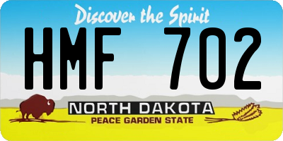 ND license plate HMF702