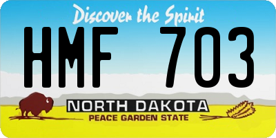 ND license plate HMF703