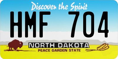 ND license plate HMF704