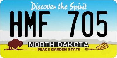 ND license plate HMF705