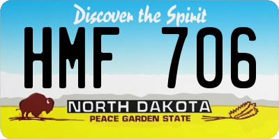 ND license plate HMF706