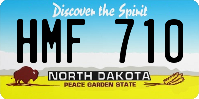 ND license plate HMF710