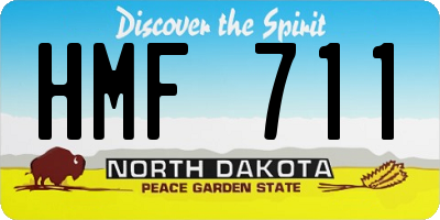 ND license plate HMF711