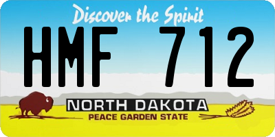 ND license plate HMF712