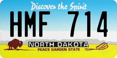 ND license plate HMF714