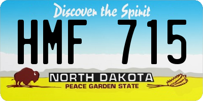 ND license plate HMF715