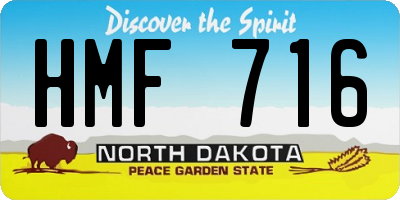 ND license plate HMF716