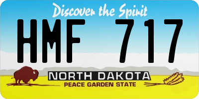 ND license plate HMF717