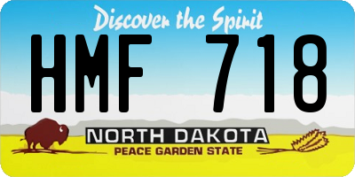 ND license plate HMF718