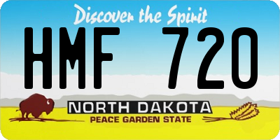 ND license plate HMF720