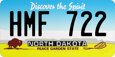 ND license plate HMF722