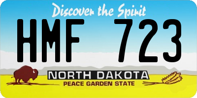 ND license plate HMF723