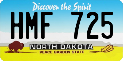 ND license plate HMF725