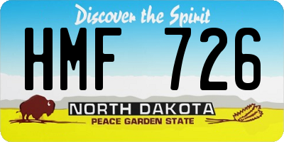 ND license plate HMF726