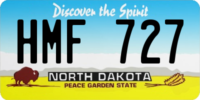 ND license plate HMF727