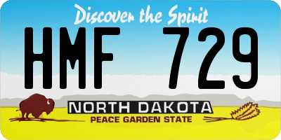 ND license plate HMF729