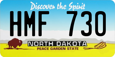 ND license plate HMF730