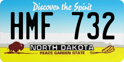 ND license plate HMF732
