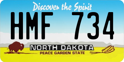 ND license plate HMF734