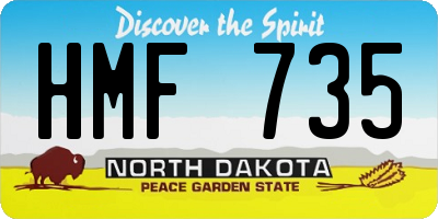 ND license plate HMF735