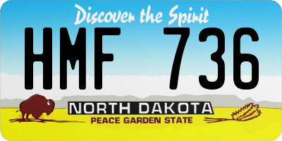 ND license plate HMF736