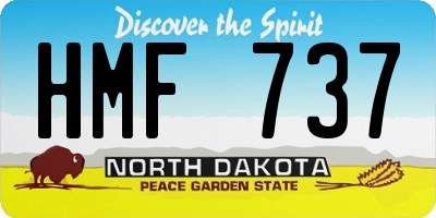 ND license plate HMF737