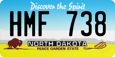 ND license plate HMF738