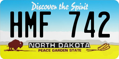 ND license plate HMF742