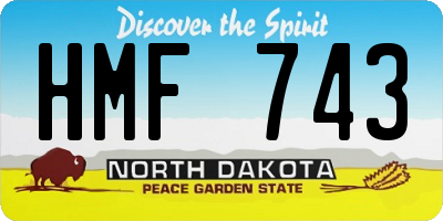 ND license plate HMF743