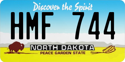 ND license plate HMF744