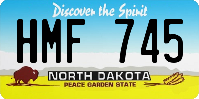 ND license plate HMF745