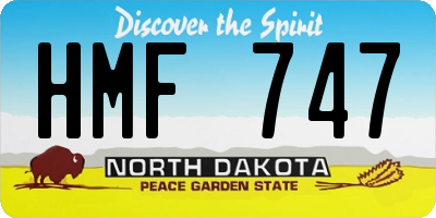 ND license plate HMF747