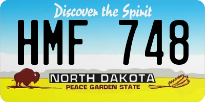ND license plate HMF748