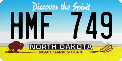 ND license plate HMF749