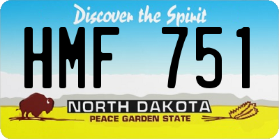 ND license plate HMF751