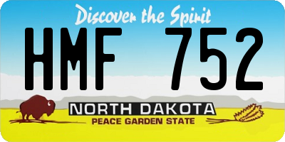 ND license plate HMF752