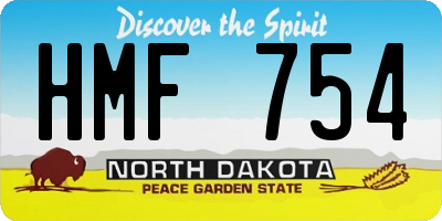 ND license plate HMF754